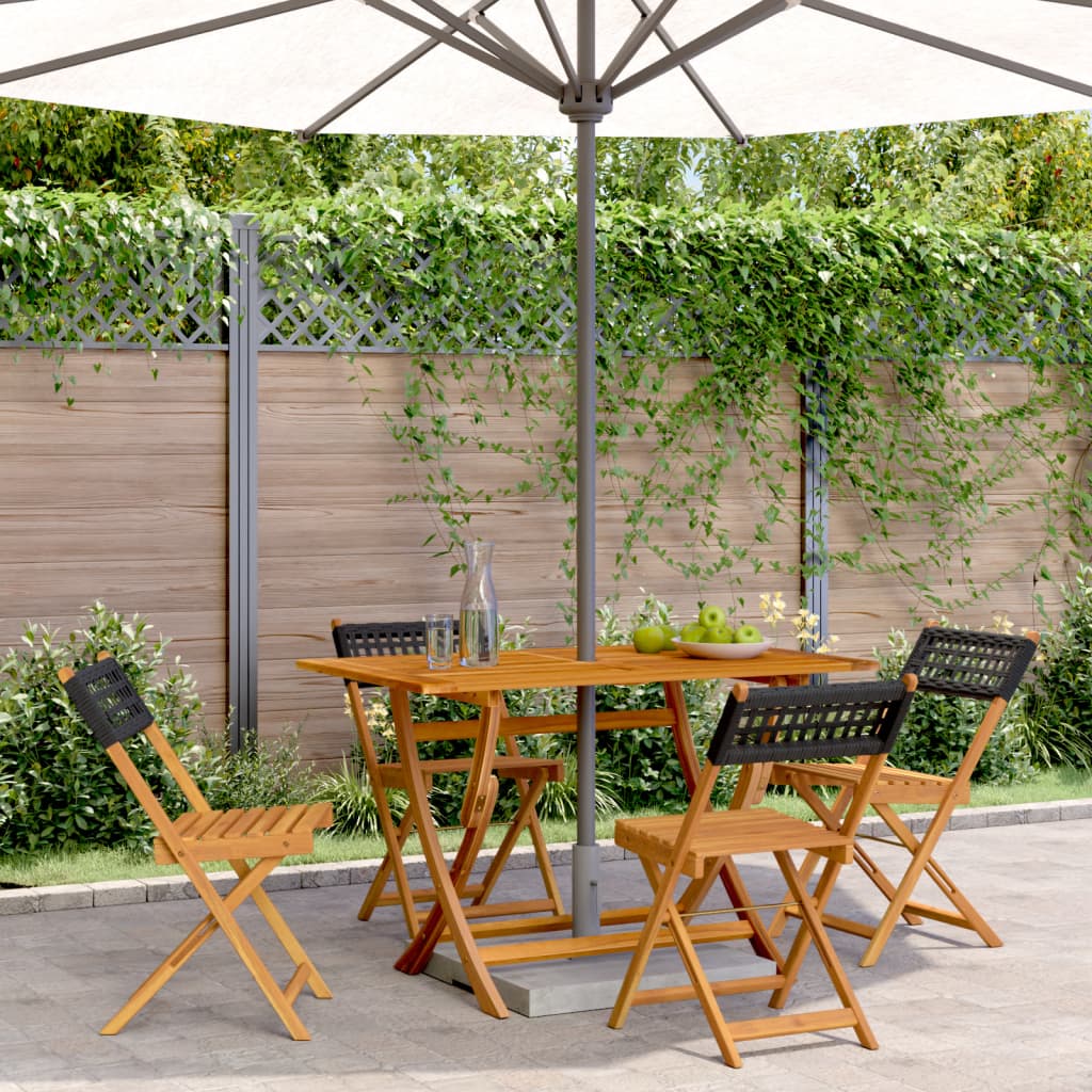 Bistrostole Massivt Akacietræ Og Polyrattan, produktbillede 14 af 22, Havestole i akacietræ hos HomeNordic