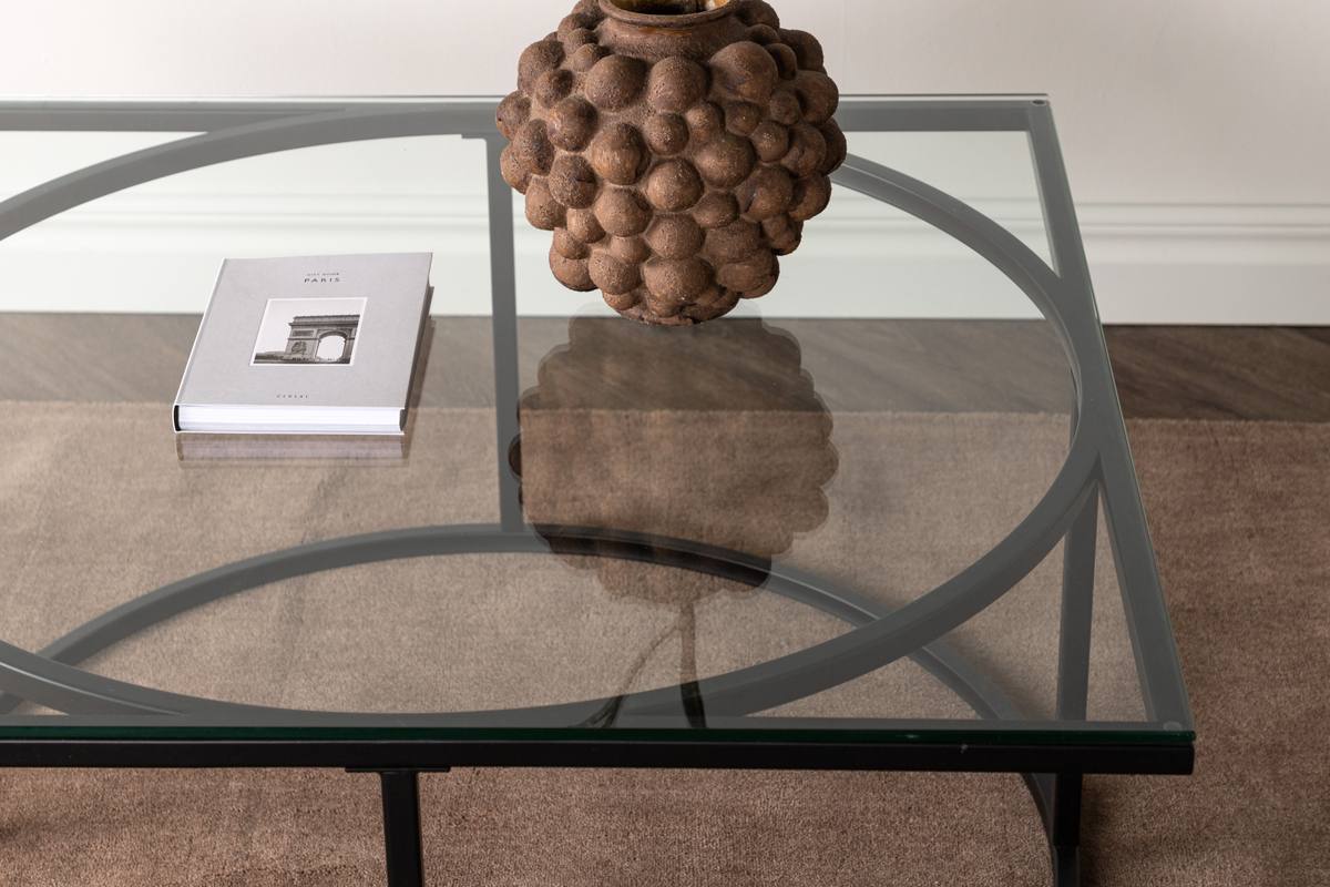 Plexus - Sofabord i glas og metal, 90 x 90 cm, produktbillede 3 af 7, Moderne designs hos HomeNordic