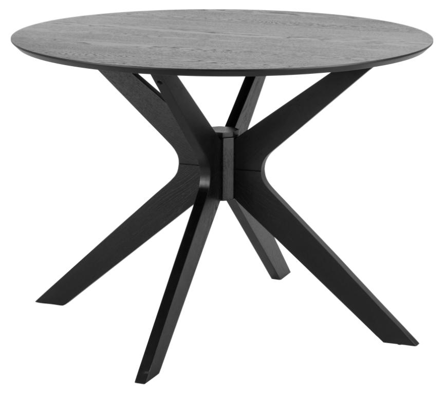 Espergærde rundt spisebord 105 cm bordplade mat sort ege finer., Spiseborde hos HomeNordic