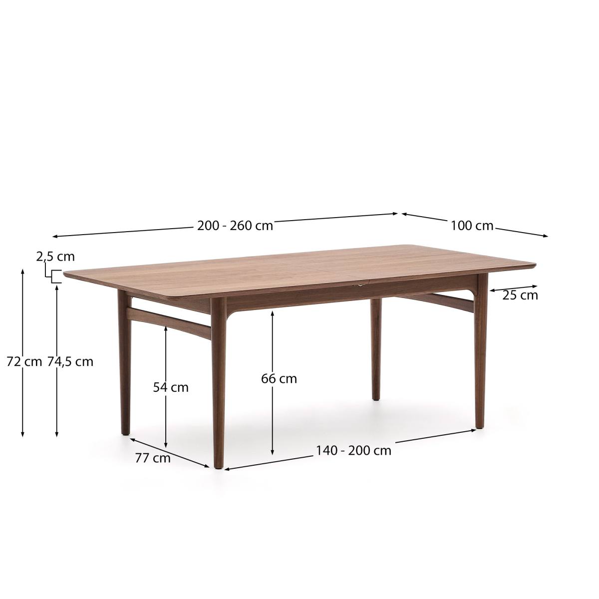 KAVE HOME Elan spisebord, m. butterflybordplade, produktbillede 2 af 6, Spiseborde hos HomeNordic