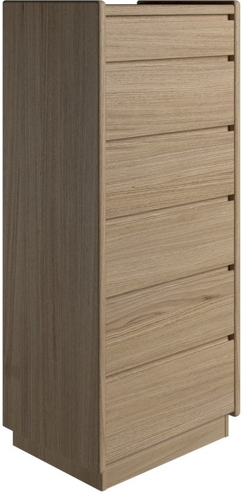 Krone kommode 50 cm bred med 6 skuffer i olieret egefiner, Kommoder hos HomeNordic