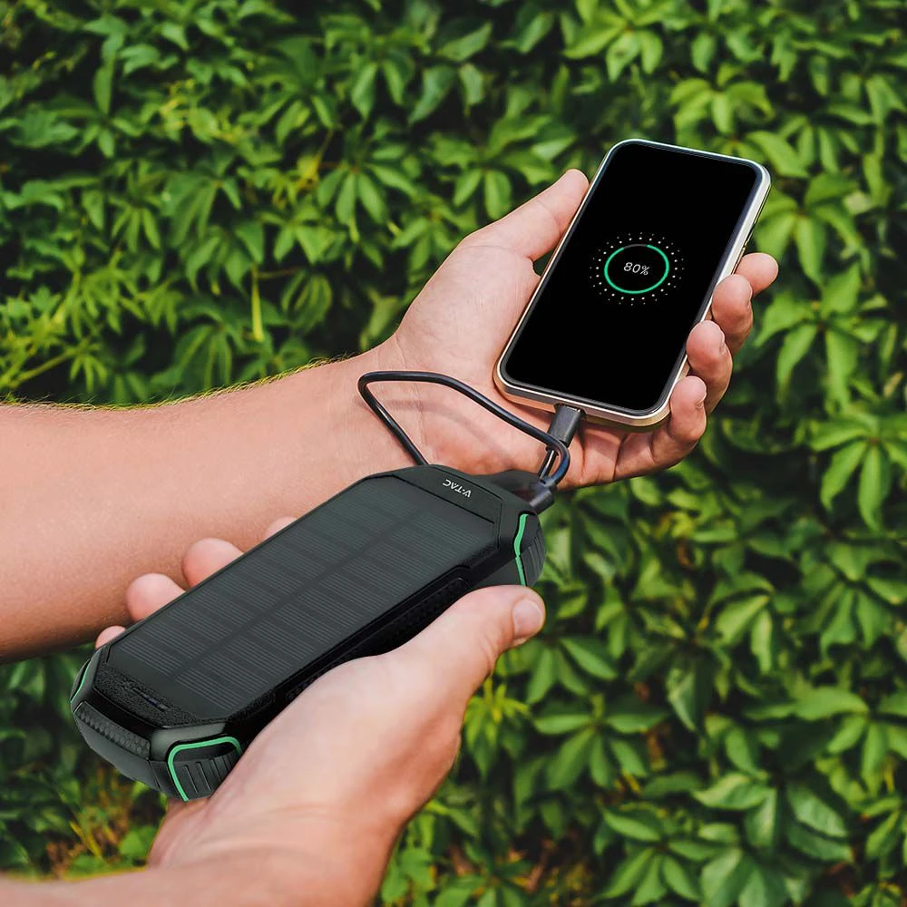 30.000mAh Solar Powerbank med trådløs opladning, 20W, Powerbanks hos HomeNordic