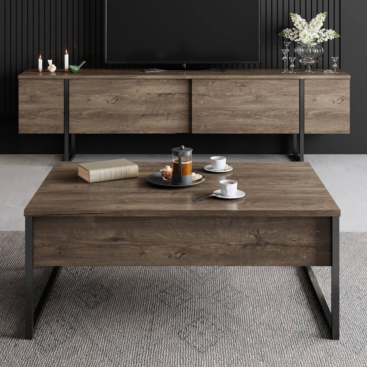 NORDVÄRK Luxe TV-bord, m. låger, produktbillede 5 af 8, TV-borde hos HomeNordic