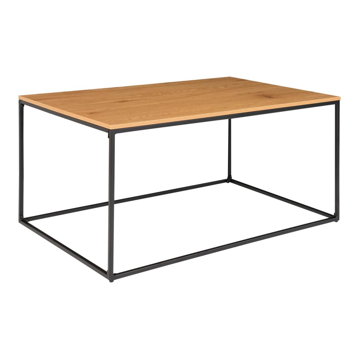 Zeta - Sofabord i sort metal og egelook plade, produktbillede 3 af 11, Moderne designs hos HomeNordic