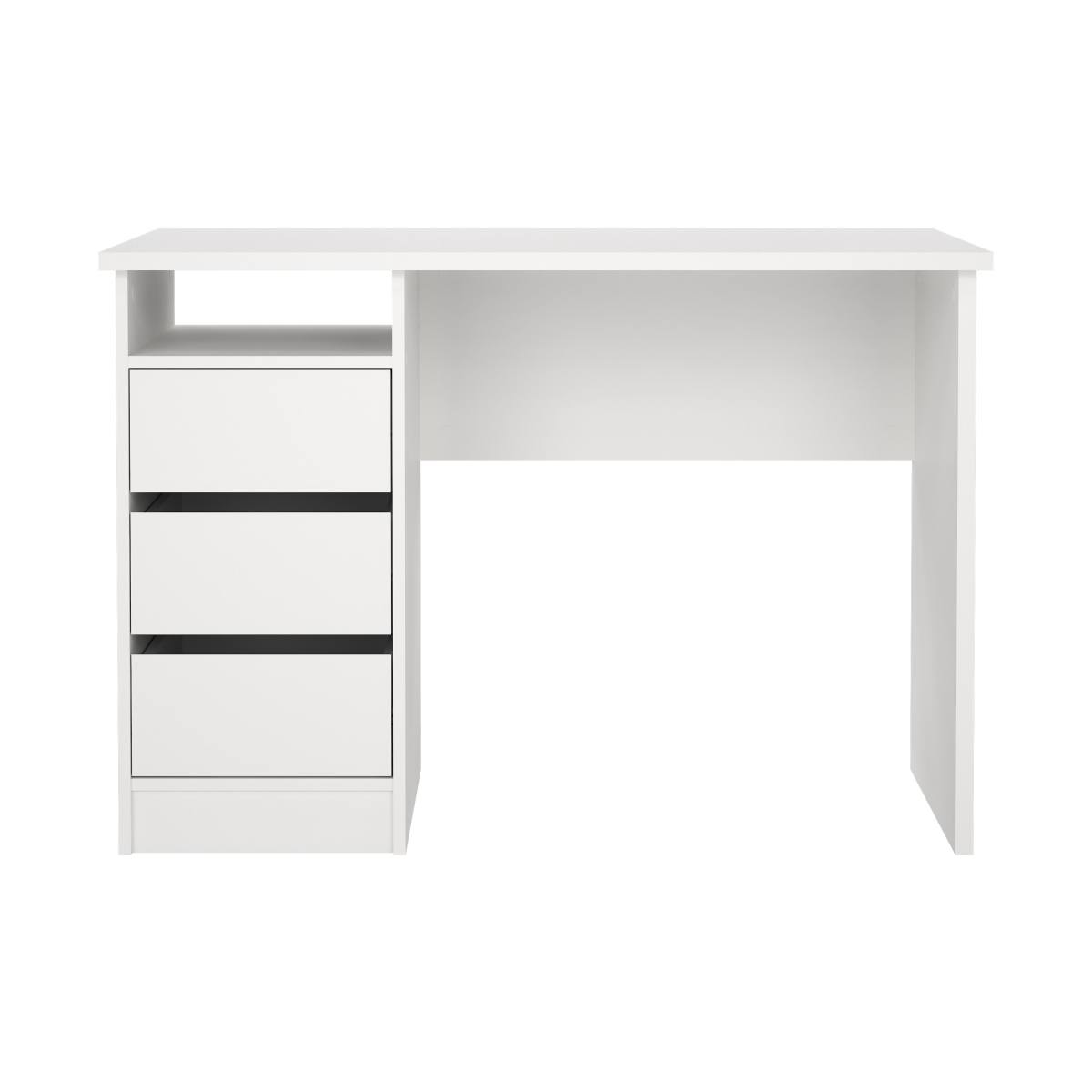 TVILUM Function Plus skrivebord, m. 1 rum og 3 skuffer - hvid træ (110x48,5)