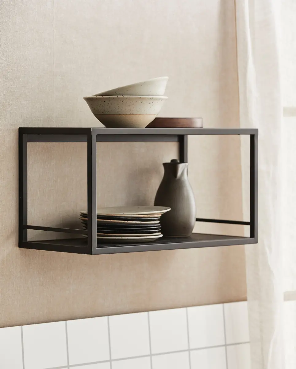 Nordal - FLINT hylde, sort, 40cm, produktbillede 2 af 4, Hylder hos HomeNordic
