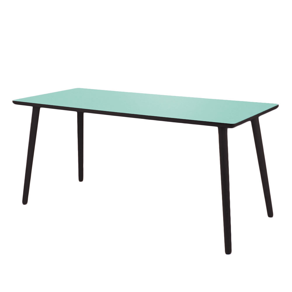 Skrivebord, Dusty Jade, sort kant, Skriveborde hos HomeNordic