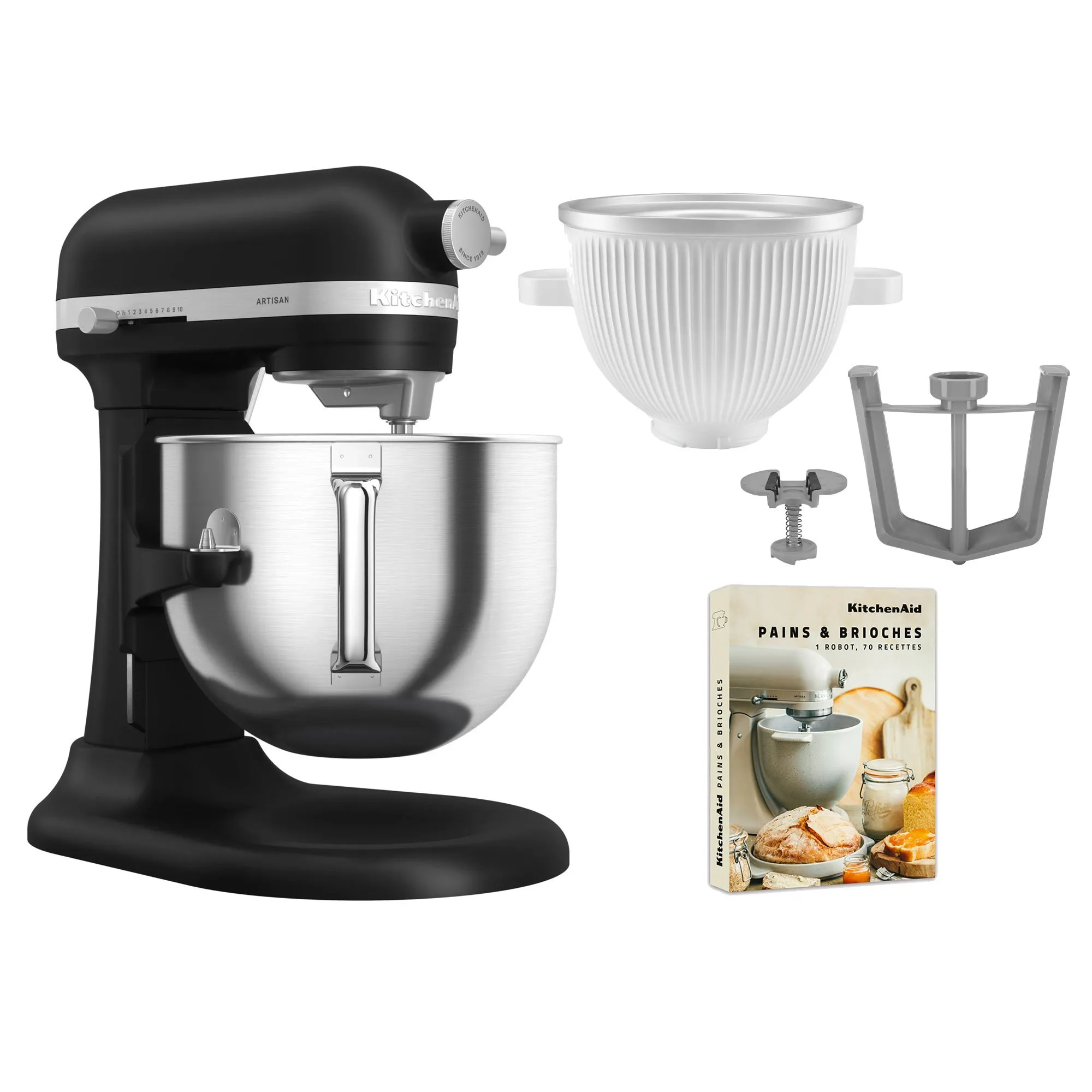 Artisan 5KSM70SHXE køkkenmaskine 6,6 liter + 5KSMICM Ice Cream Maker, Røremaskiner hos HomeNordic