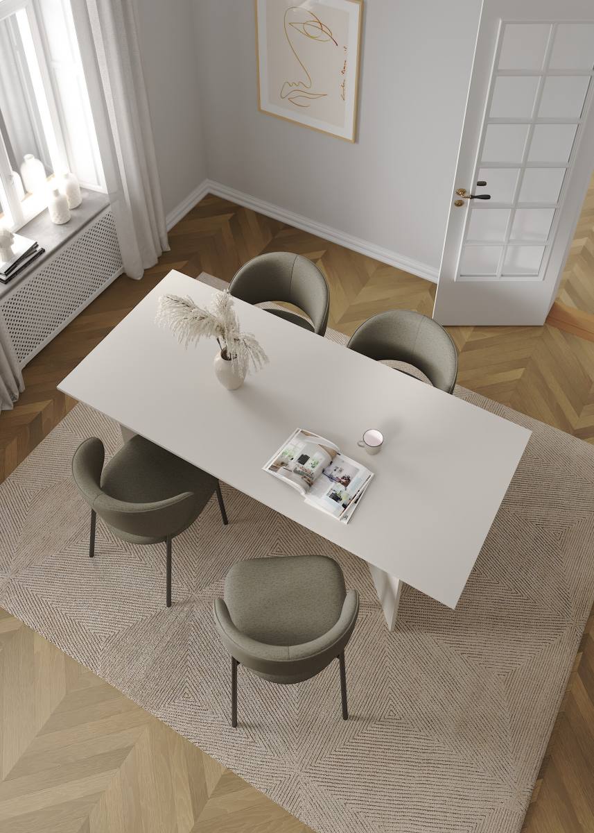 TVILUM Family Spisebord 90x200 cm, cashmere, produktbillede 5 af 5, Spiseborde hos HomeNordic