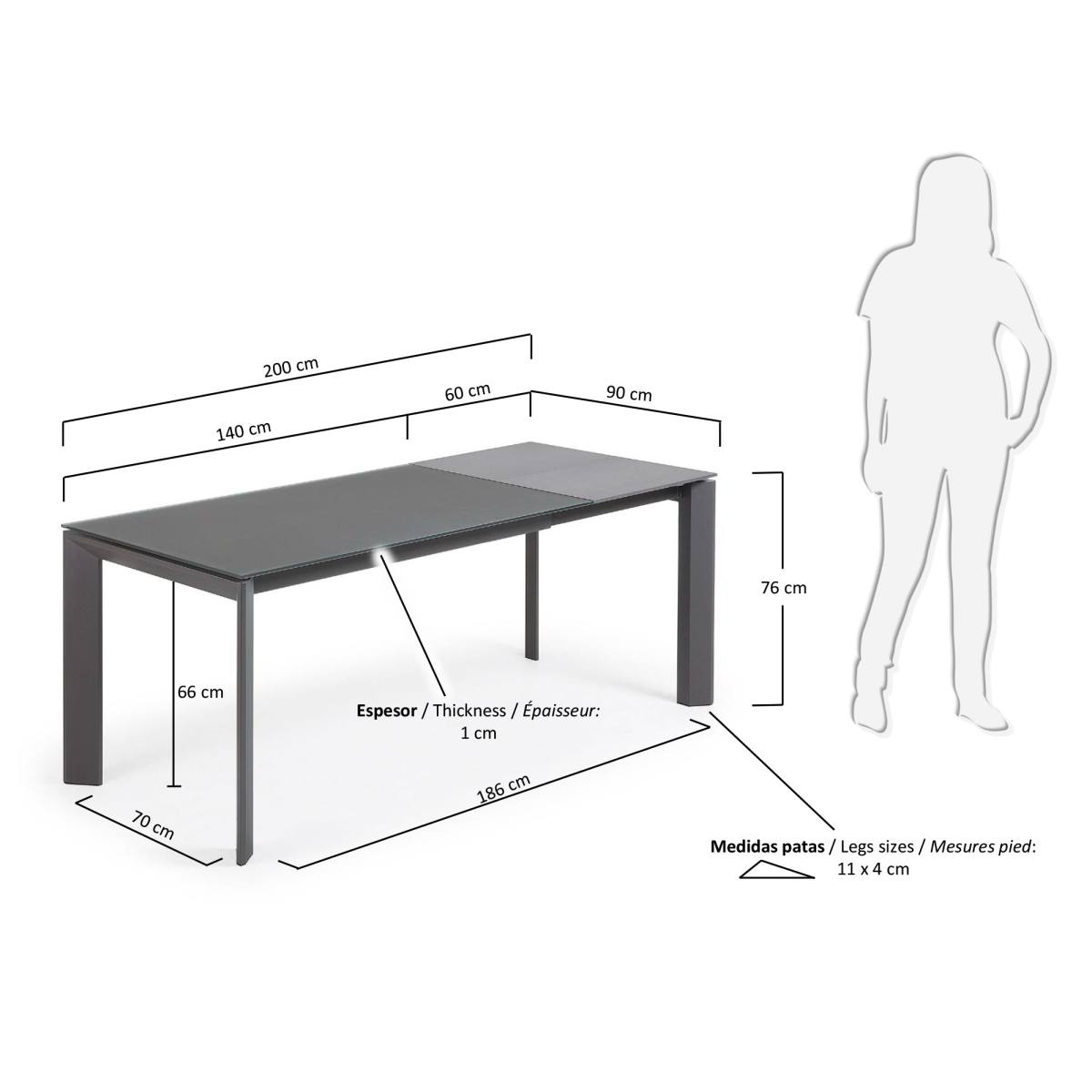 KAVE HOME Axis spisebord, m. butterflybordplade, produktbillede 2 af 6, Spiseborde hos HomeNordic