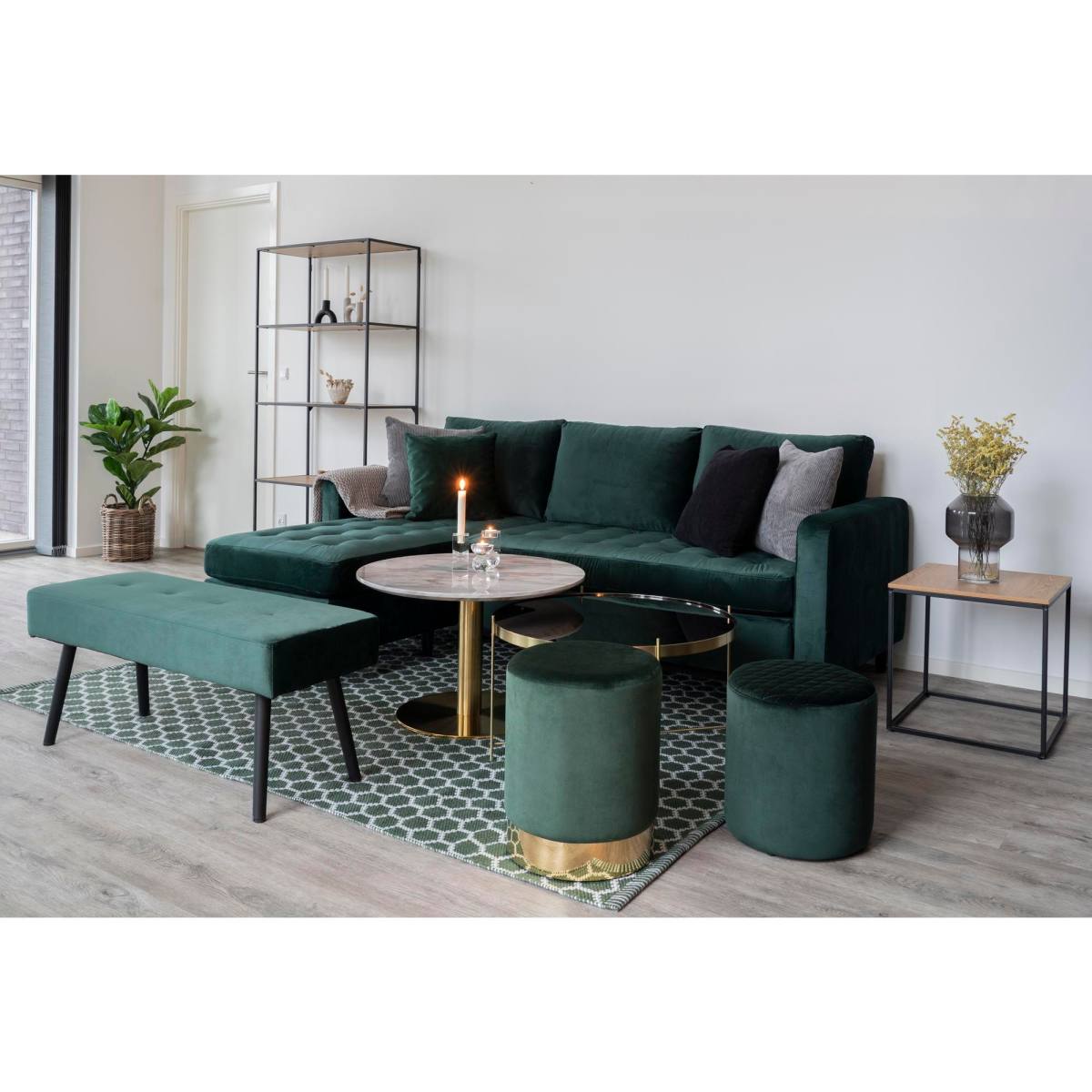 Nadal - Sofabord i marmorlook og messing, produktbillede 9 af 9, Moderne designs hos HomeNordic