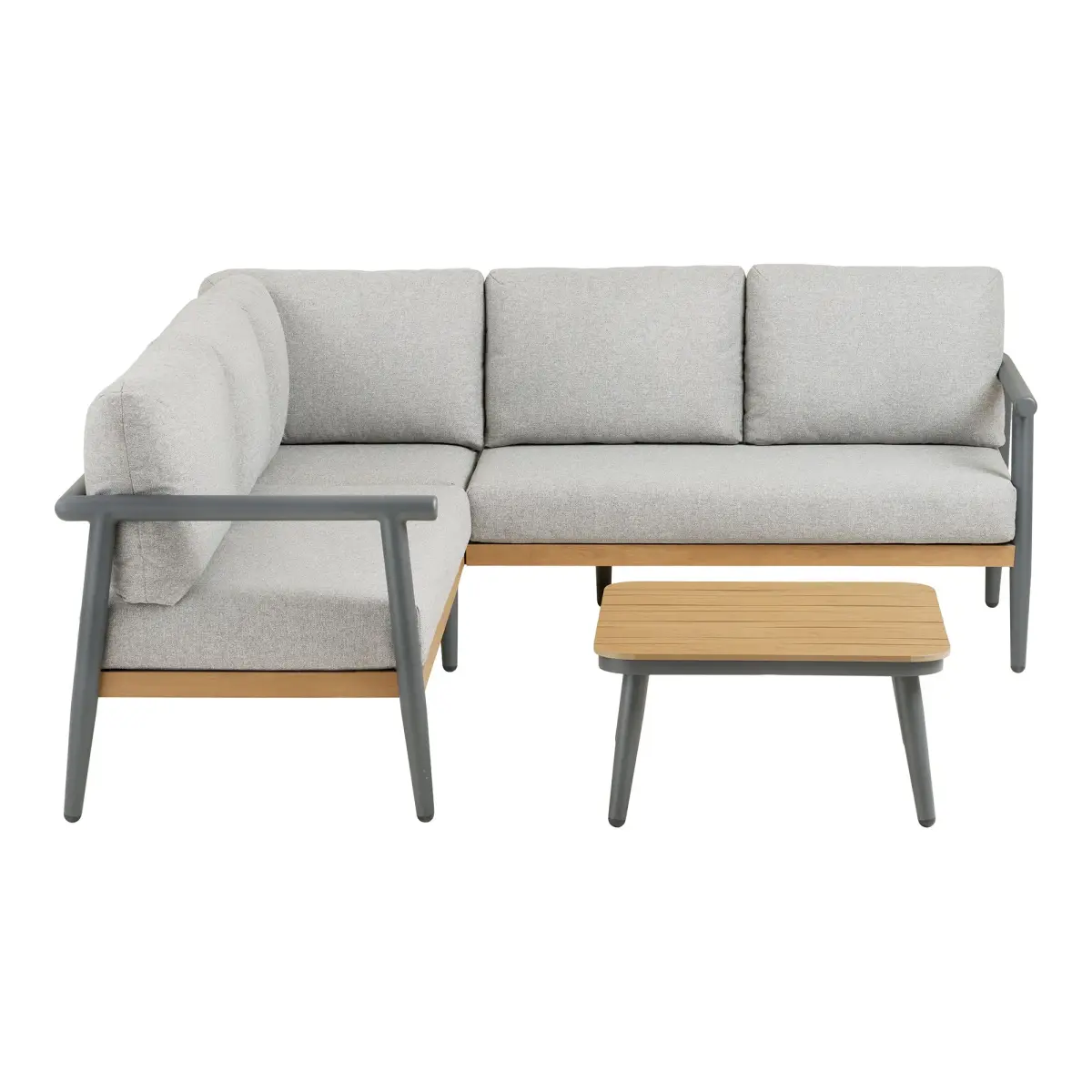 Comillas Hjørne Loungesæt - Hjørne Loungesæt, Aluminium, Antracitgrå, Inkl. Hynder – billede 2