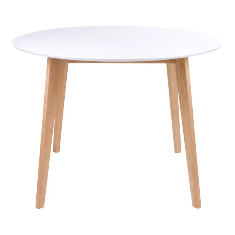Spisebord i hvid og natur Ø105,h75 cm, produktbillede 9 af 19, Spiseborde hos HomeNordic
