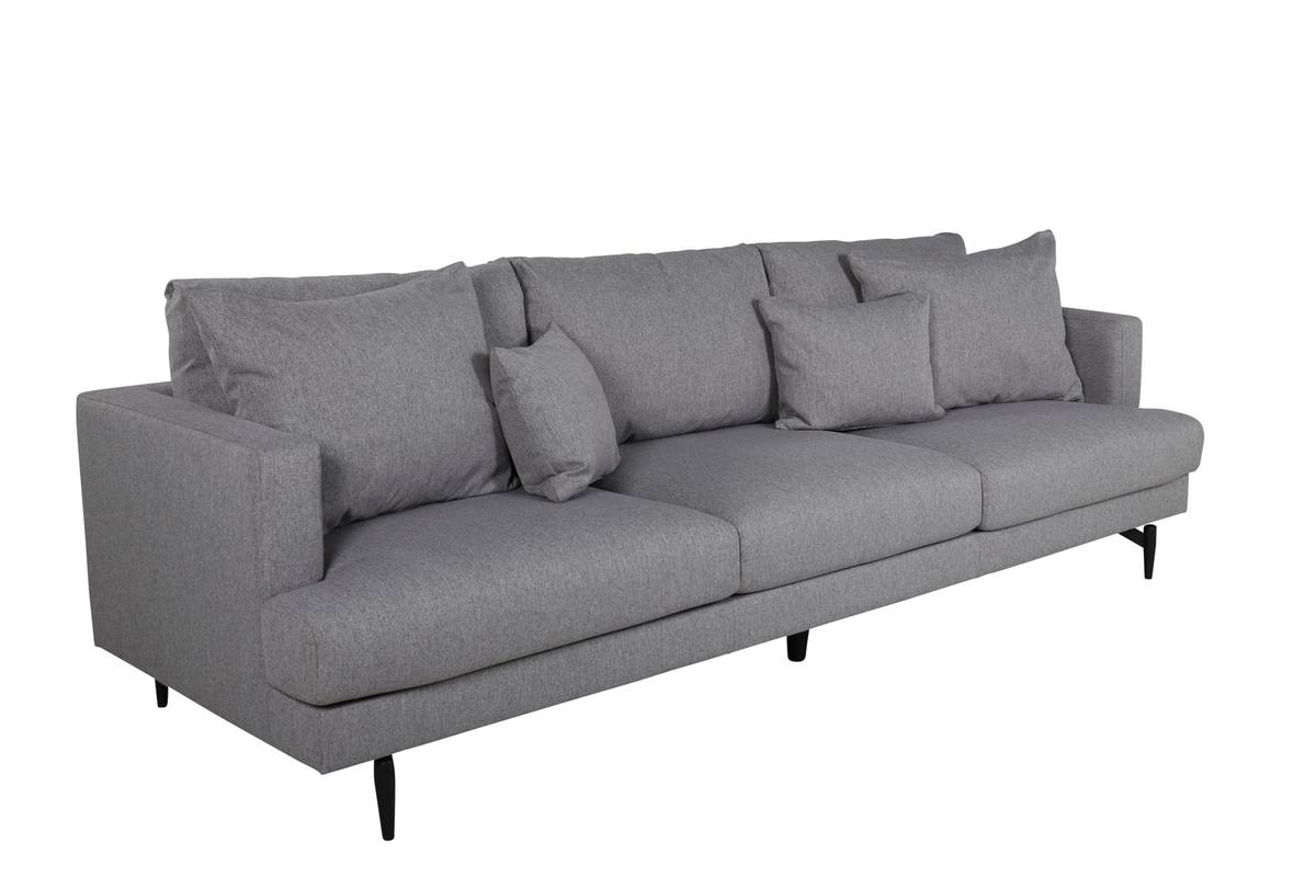 Warden - Sofa 3-personers i lysegrå polyester stof, produktbillede 2 af 14, Sofaer hos HomeNordic