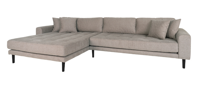 Riviera lounge sofa sten grå, venstre vendt. Længde 290 cm, Sofaer hos HomeNordic