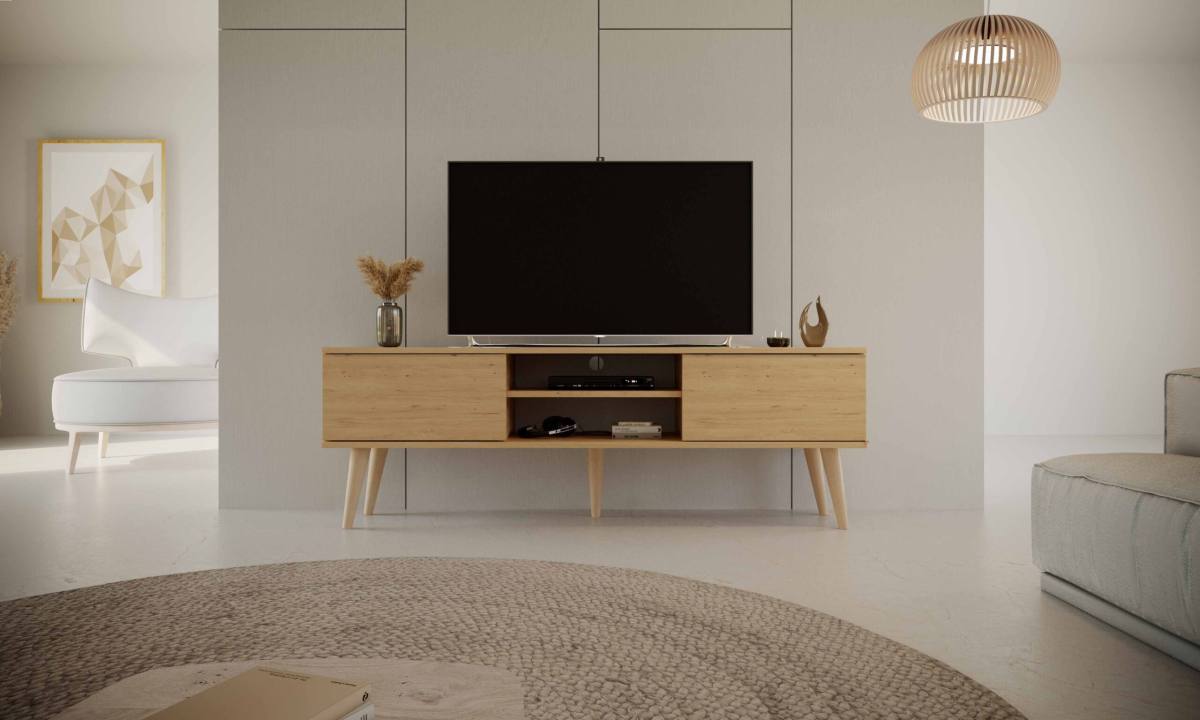 KOCOT RTV Toronto TV-bord, m. 2 låger og 1 hylde, produktbillede 5 af 7, TV-borde hos HomeNordic