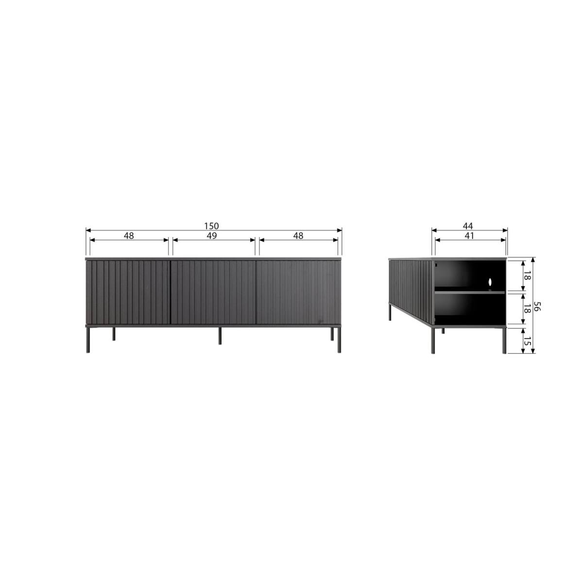 WOOOD Gravure TV-bord, m. 3 låger og 3 hylder, TV-borde hos HomeNordic