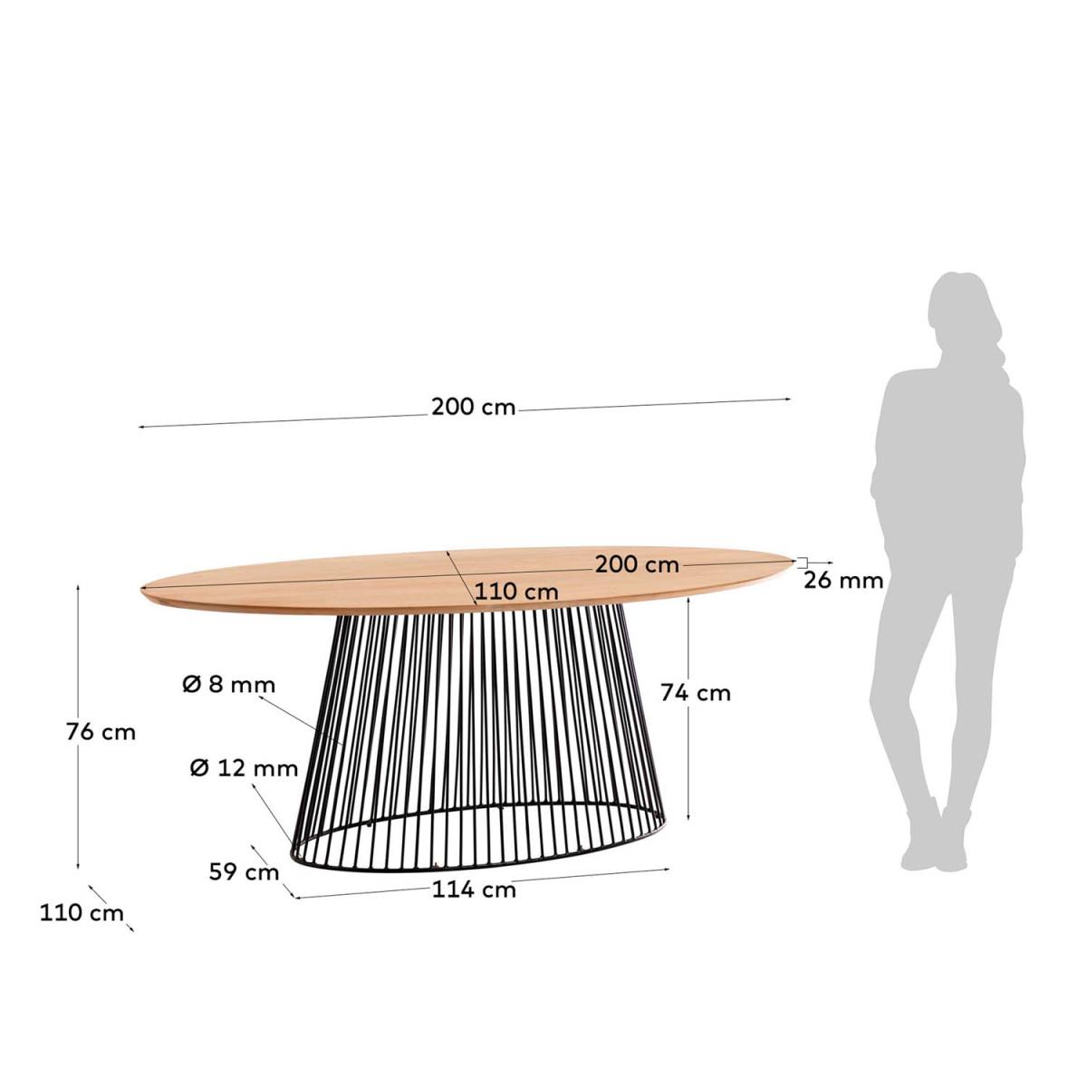 KAVE HOME Leska spisebord, ovalt, produktbillede 2 af 8, Spiseborde hos HomeNordic