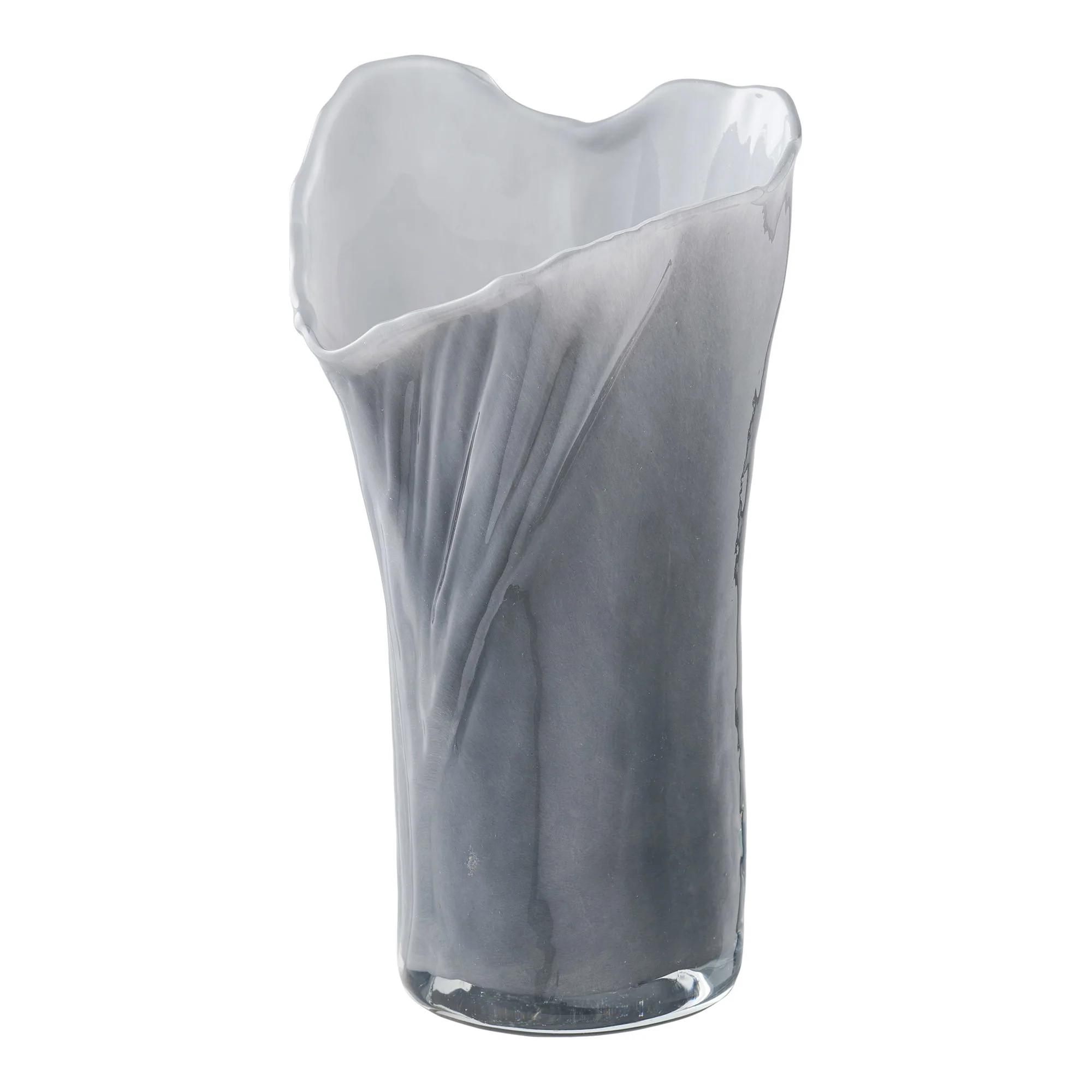 Vase - Vase, Mundblæst Glas, Grå/Hvid, 13X12,5X24 Cm, Vaser hos HomeNordic
