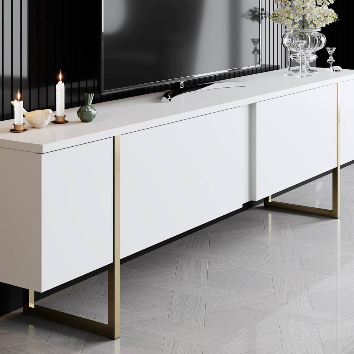 NORDVÄRK Luxe TV-bord, m. låger, produktbillede 3 af 6, TV-borde hos HomeNordic