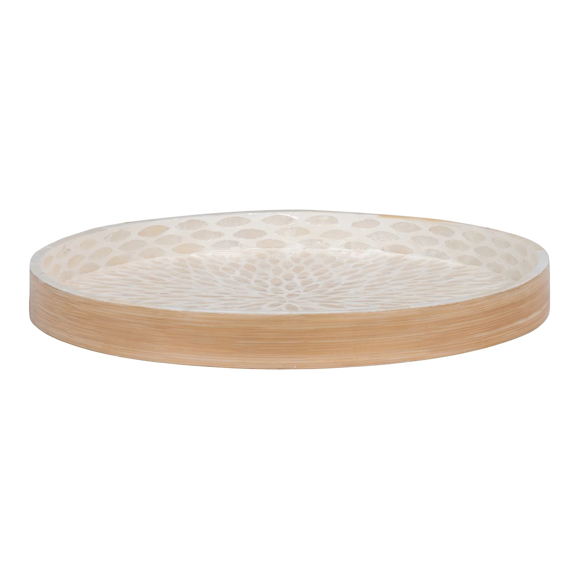 Bakke - Bakke, Bambus/Capiz, Beige Ø40X3,5 Cm, Servering hos HomeNordic