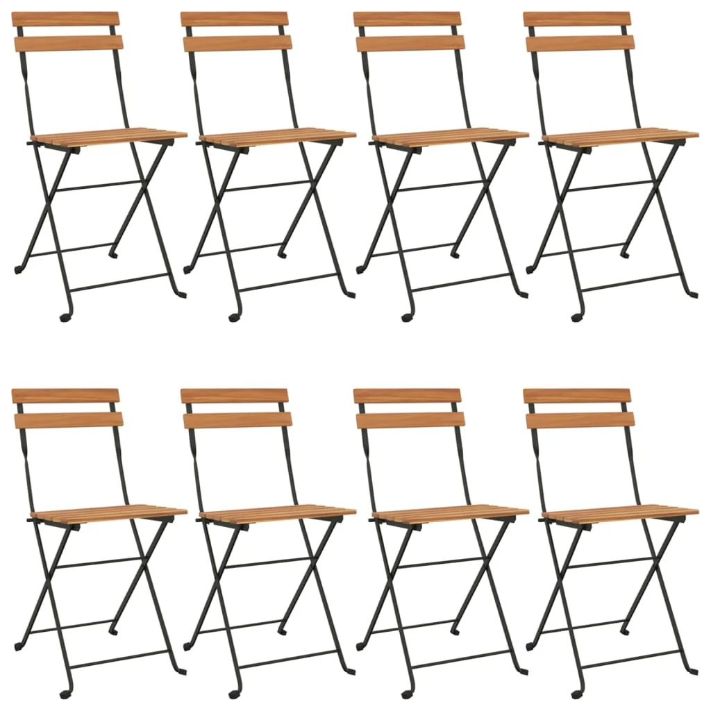 Foldbare Bistrostole Massivt Teaktræ Og Stål, produktbillede 18 af 22, Havestole i teaktræ hos HomeNordic