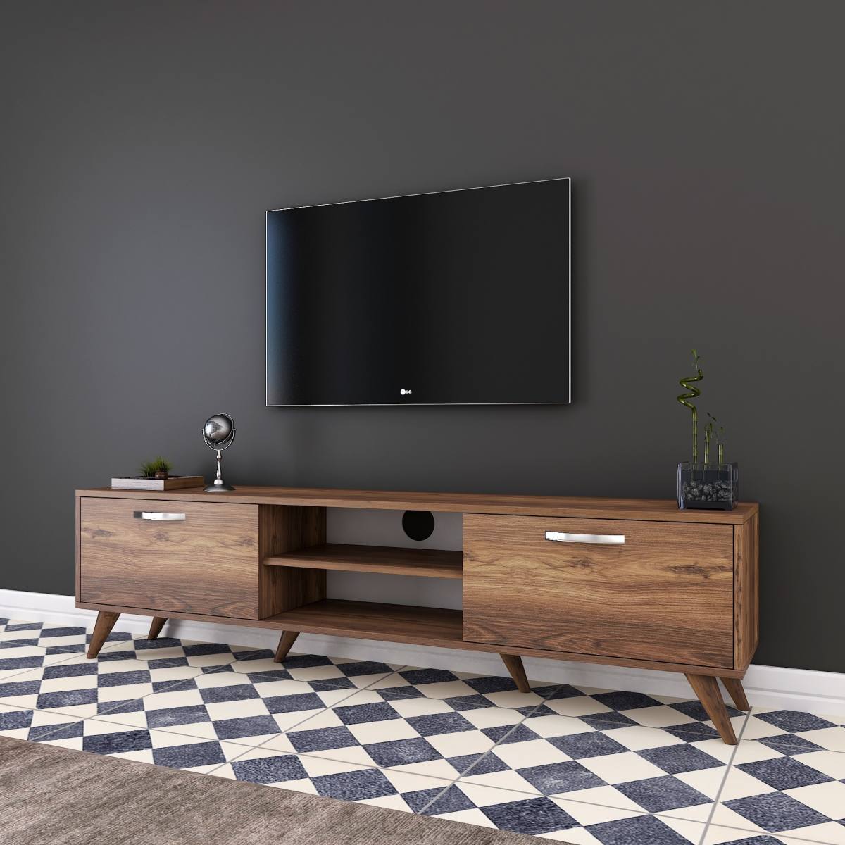 NORDVÄRK A9 TV-bord, m. 2 låger og 1 hylde, produktbillede 9 af 11, TV-borde hos HomeNordic