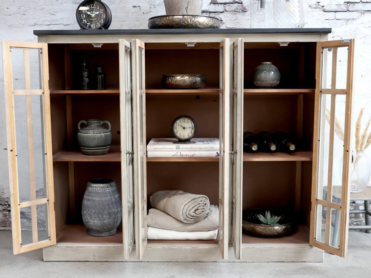 CHIC ANTIQUE MARSEILLE VITRINESKAB M/8 LÅGER SORT, produktbillede 24 af 24, Vitrineskabe hos HomeNordic