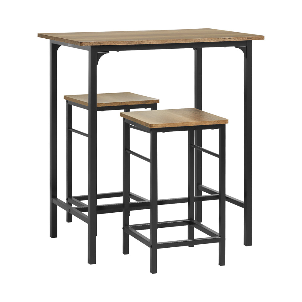 Barbord med skamler, barbordssæt, brun træ look 80x50x87, Barborde hos HomeNordic