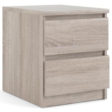 Nibe 40 cm bredt natbord trøffel look med 2 skuffer., Sengeborde hos HomeNordic