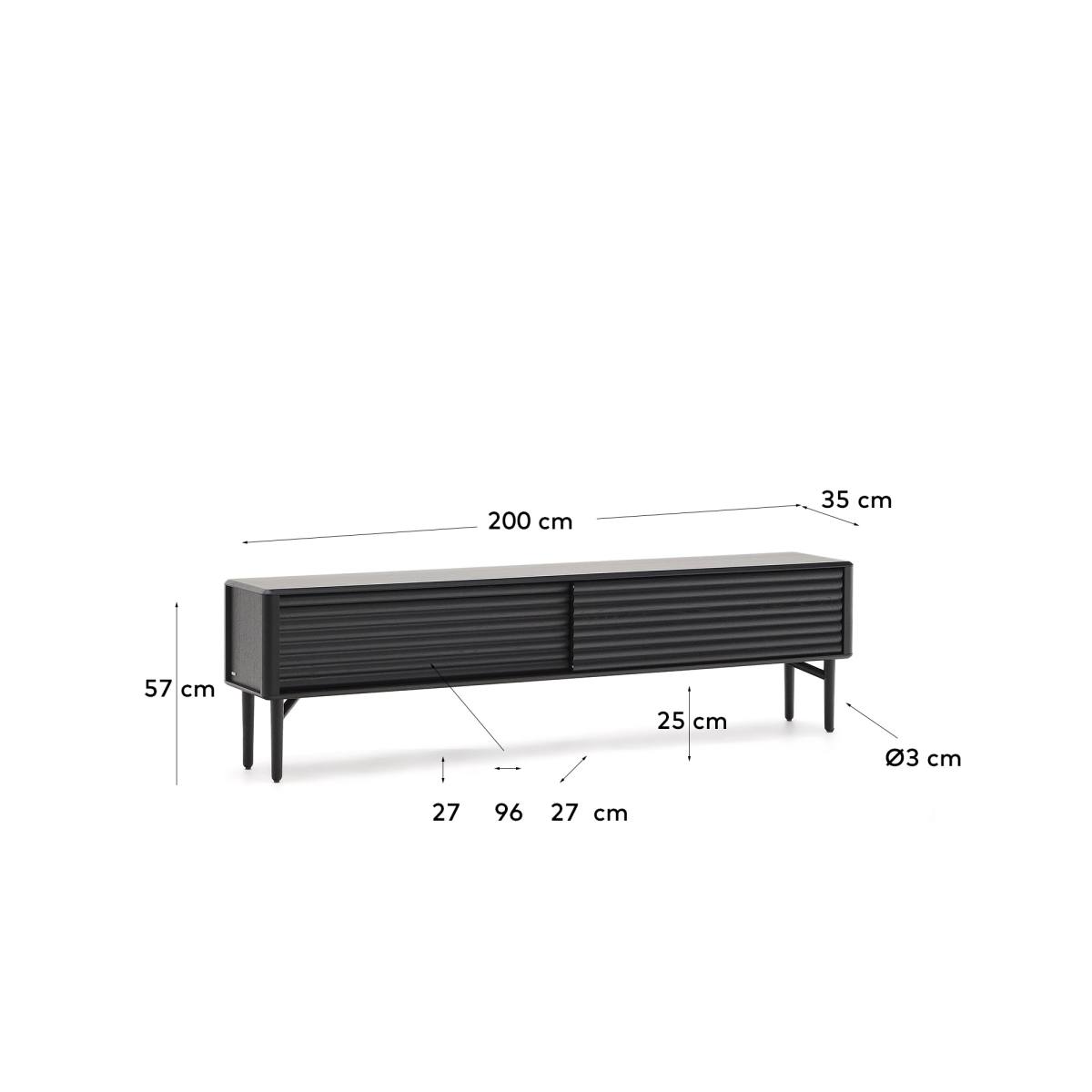 KAVE HOME Lenon TV-bord, m. 2 skydelåger, produktbillede 2 af 5, TV-borde hos HomeNordic