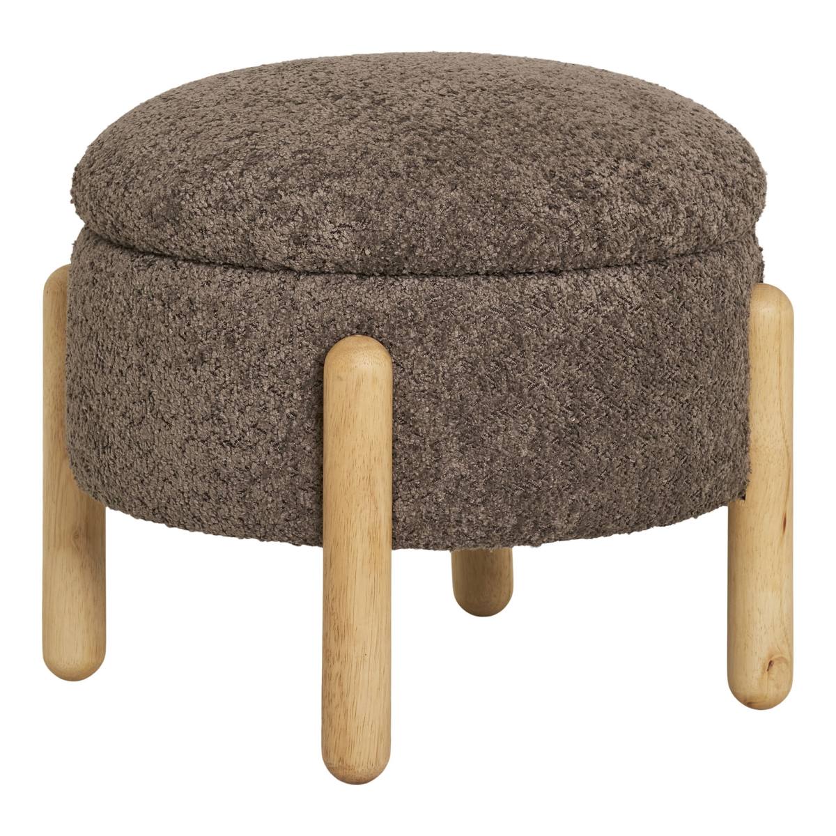 HOUSE NORDIC Medas puf, m. opbevaring, rund, Puffe hos HomeNordic