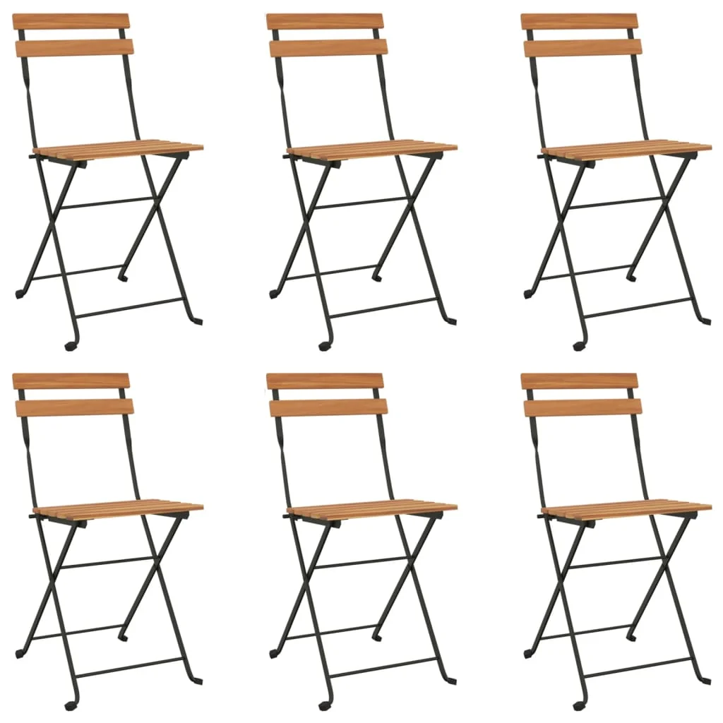 Foldbare Bistrostole Massivt Teaktræ Og Stål, produktbillede 2 af 22, Havestole i teaktræ hos HomeNordic
