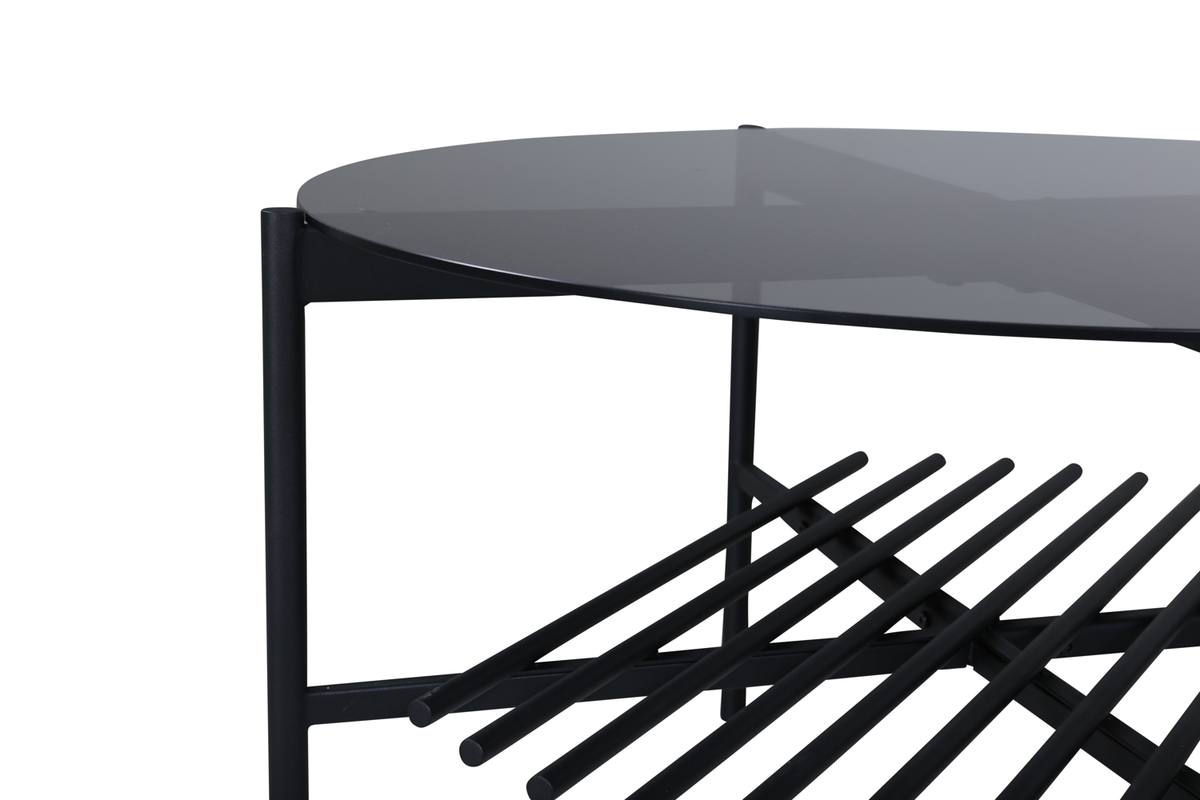 Bodia - Sofabord i røgfarvet glas og sort metal, produktbillede 8 af 9, Moderne designs hos HomeNordic