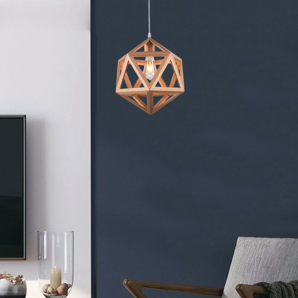 Ø30cm Designer pendelophæng i trælook, Pendler hos HomeNordic