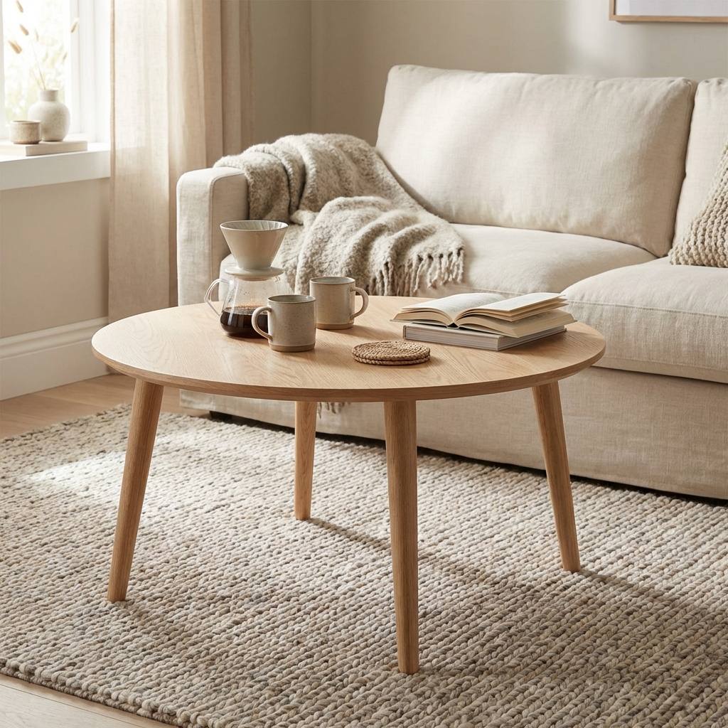 CT 10 - sofabord i massiv eg, ø 90 cm, produktbillede 3 af 10, Nordisk design hos HomeNordic
