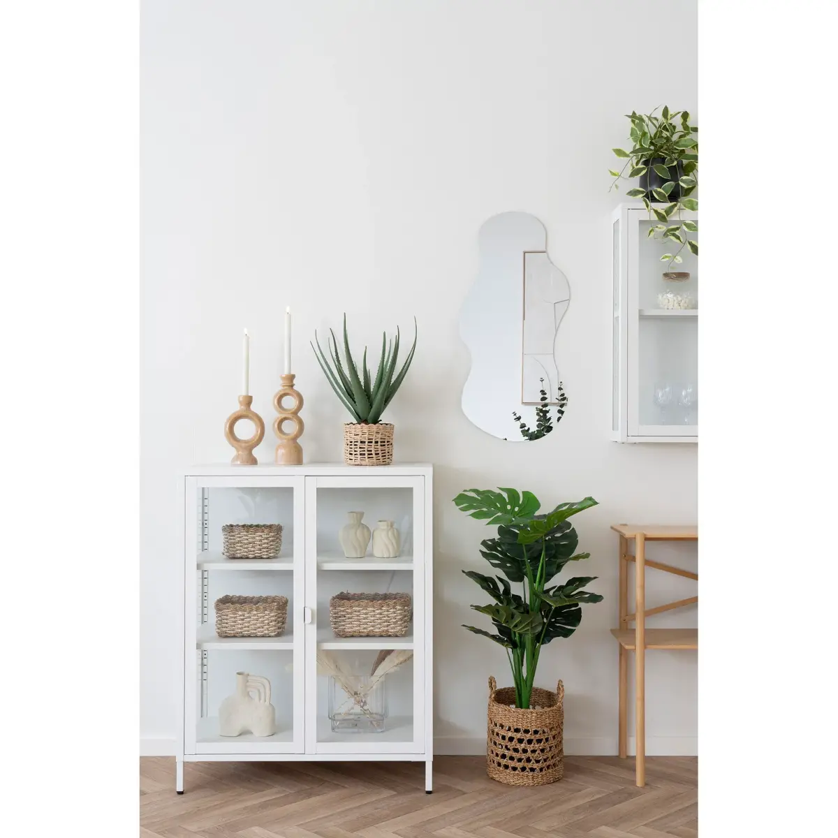 Brisbane Vitrineskab - Vitrineskab, 2 Glaslåger, Stål, Hvid 80X40X101 Cm – billede 5