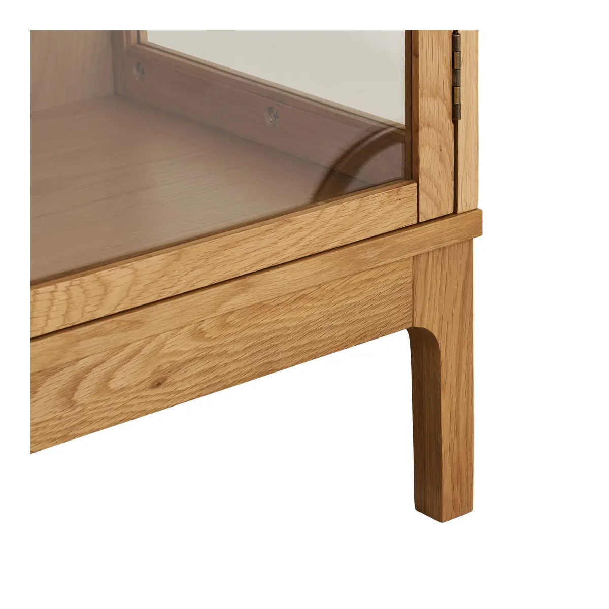 Zamora Vitrineskab - Vitrineskab, 2 Glaslåger, 2 Hylder, Eg/Egefiner/Hærdet Glas, Natur 40X90X126 Cm – billede 7
