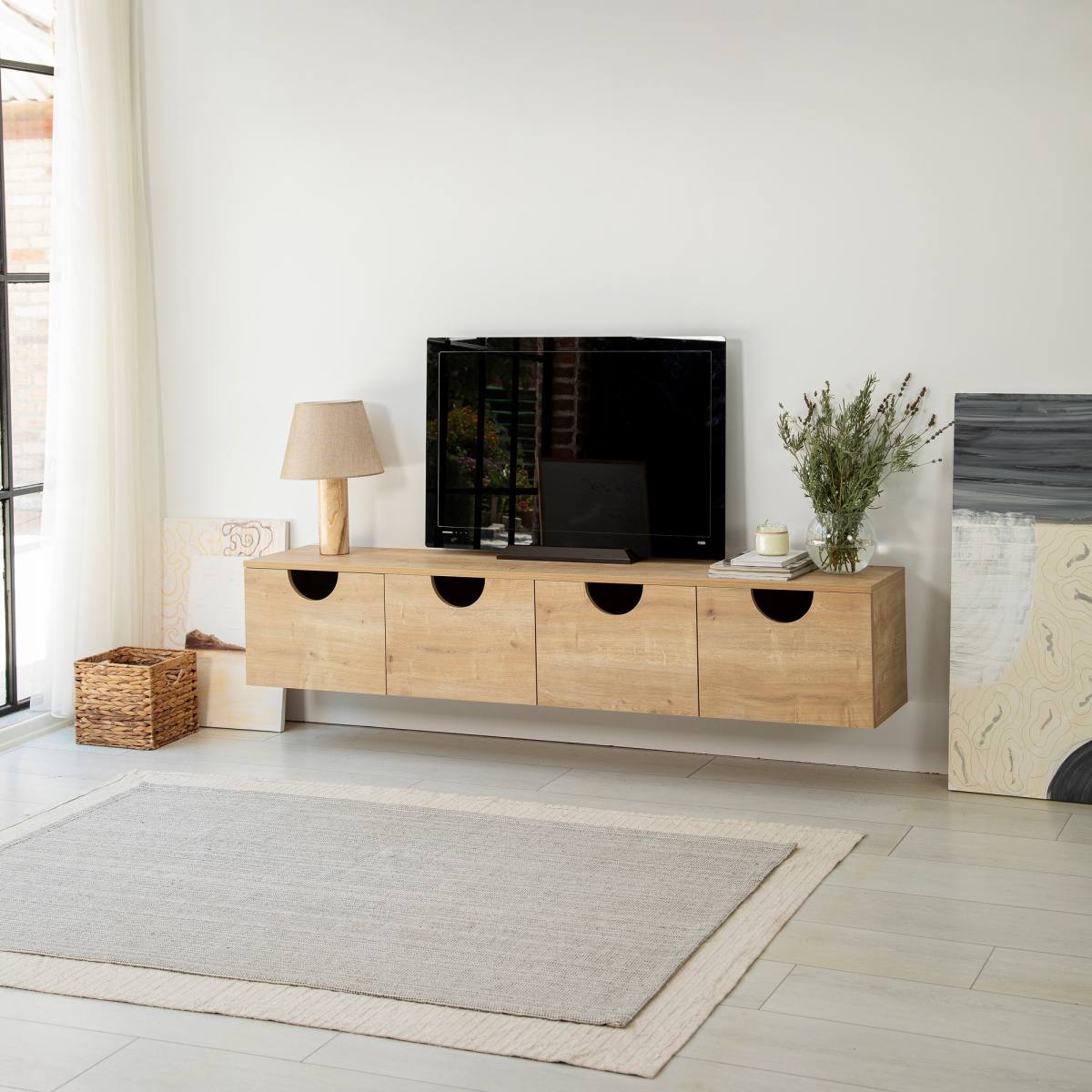 NORDVÄRK Four Seasons væghængt TV-bord, m. 4 låger, produktbillede 7 af 7, TV-borde hos HomeNordic