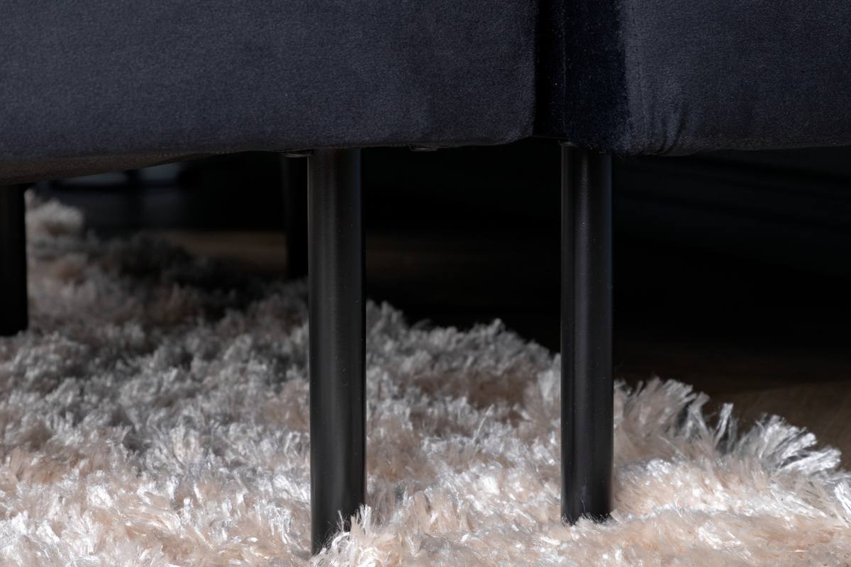 Polar - Sofa i U-form med sort fløjl – billede 10