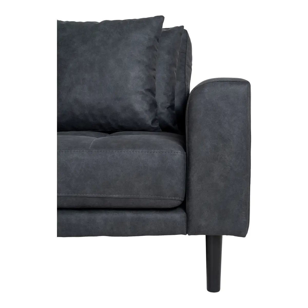 Lido Loungesofa - Loungesofa, Venstrevendt I Mørkegrå Microfiber Med Fire Puder Og Sort Træben, Hn1000 – billede 3
