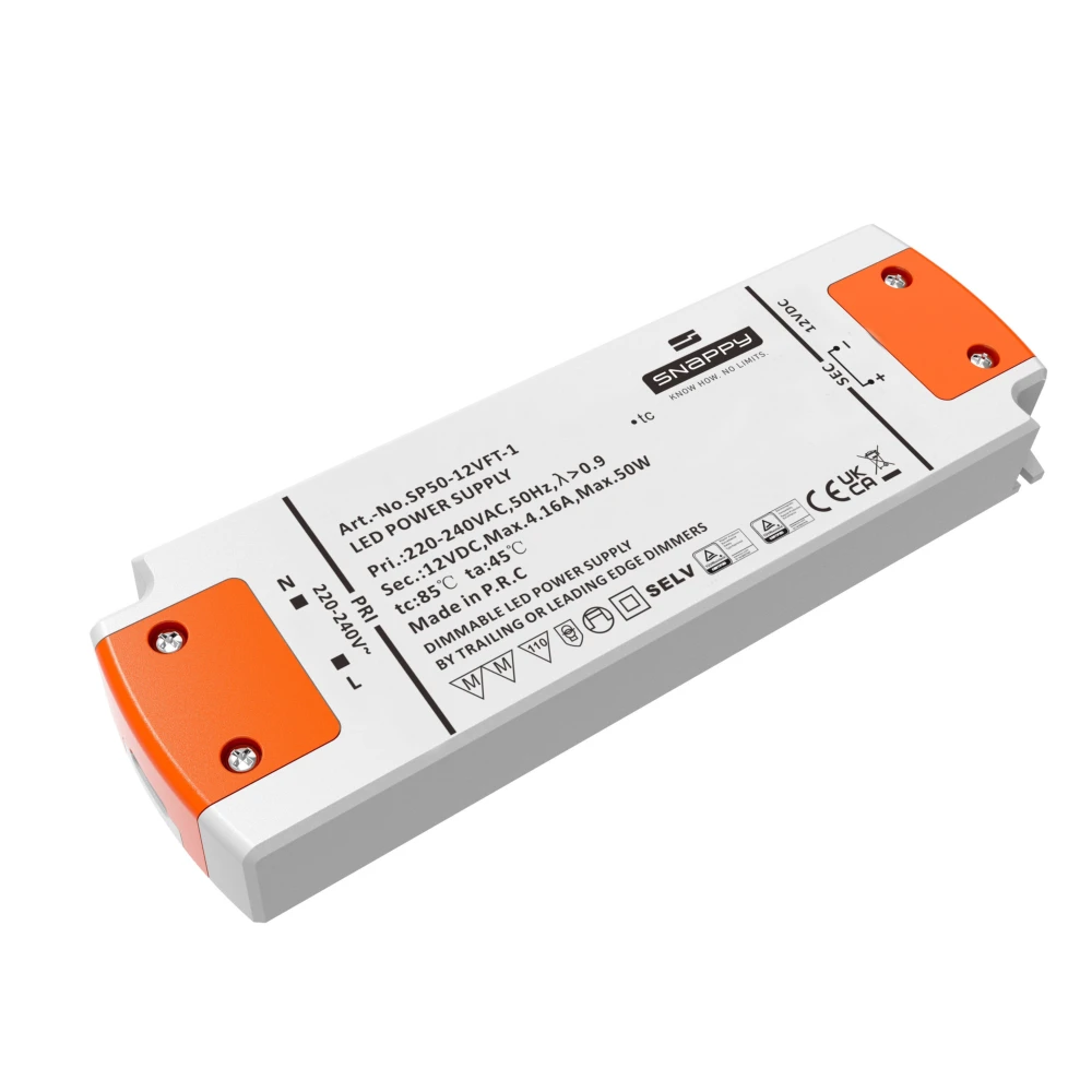 Snappy 50W / 12V DC dæmpbar strømforsyning, Strømforsyninger hos HomeNordic