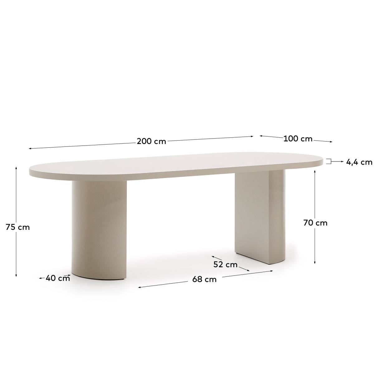 KAVE HOME Nealy spisebord, oval, produktbillede 2 af 7, Spiseborde hos HomeNordic