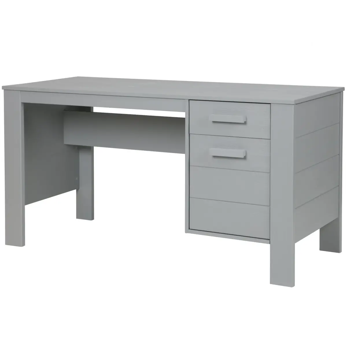 WOOOD - Dennis Skrivebord Fyrretræ Betongrå FSC 74x141x59 cm, produktbillede 10 af 12, Skriveborde hos HomeNordic