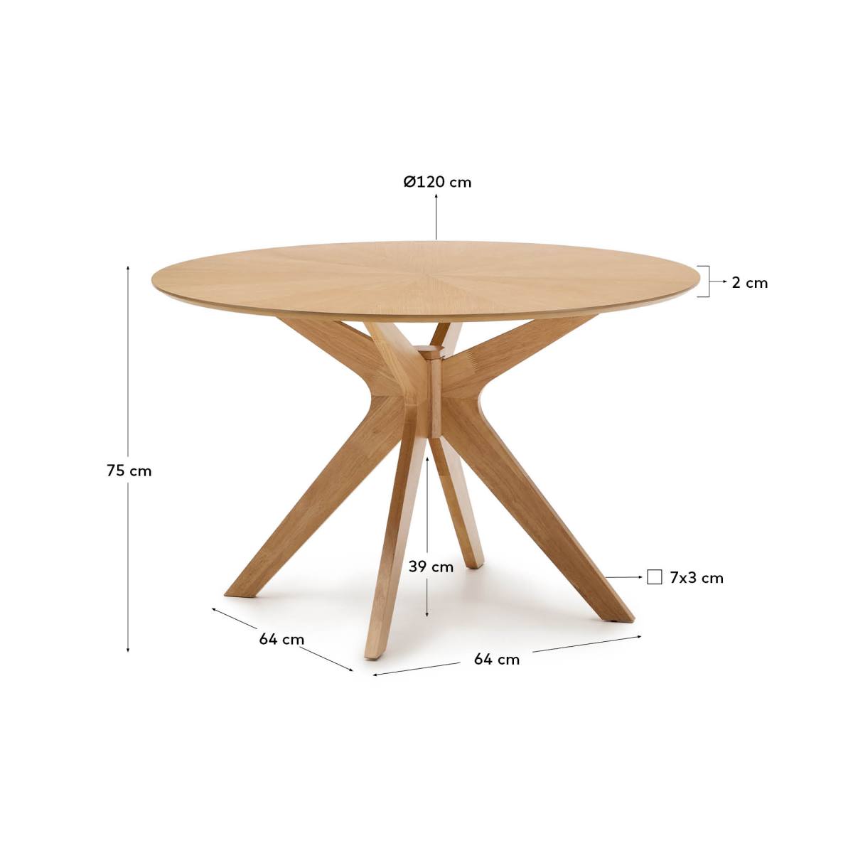 KAVE HOME Naanim spisebord, rund, produktbillede 2 af 7, Spiseborde hos HomeNordic