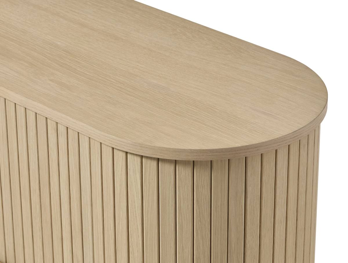 Meta TV-bord, m. 2 skydelåger og 3 hylder, oval, produktbillede 5 af 6, TV-borde hos HomeNordic