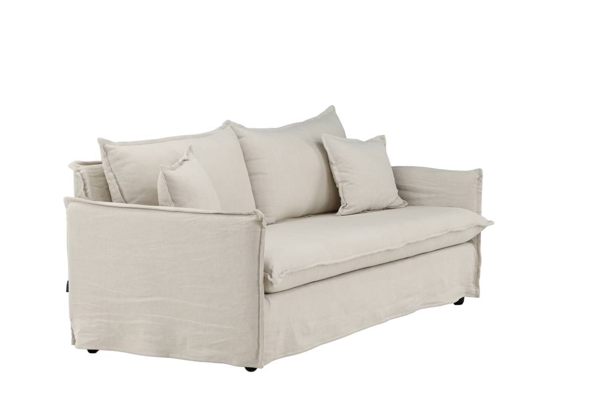 Stella - Sofa, 3-personers med stof i beige bomuld – billede 2