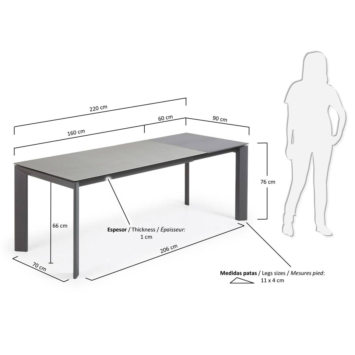 KAVE HOME Axis spisebord, m. butterflybordplade, produktbillede 2 af 4, Spiseborde hos HomeNordic