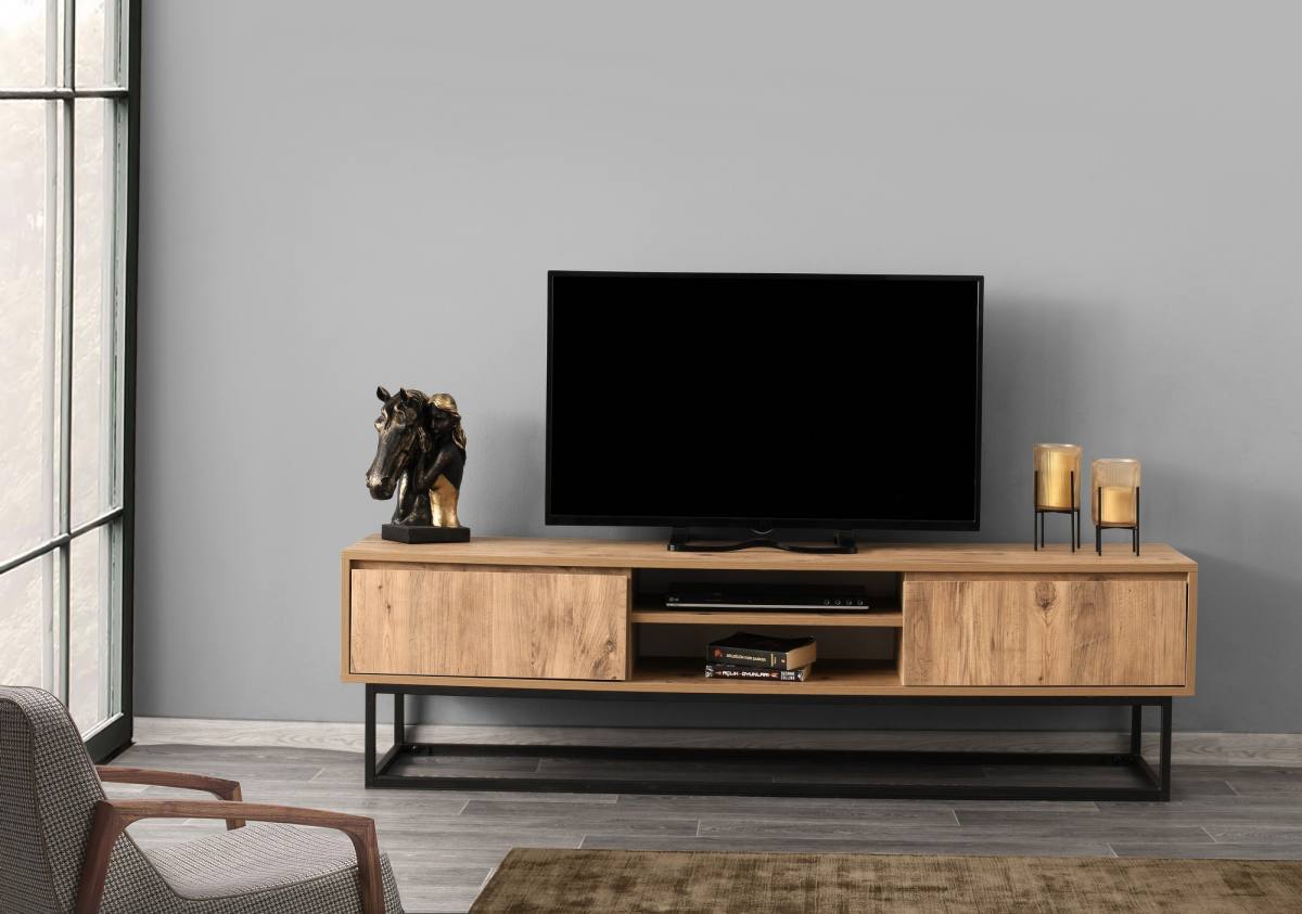 NORDVÄRK Belinda TV-bord, m. 1 hylde og 2 skuffer, produktbillede 5 af 6, TV-borde hos HomeNordic