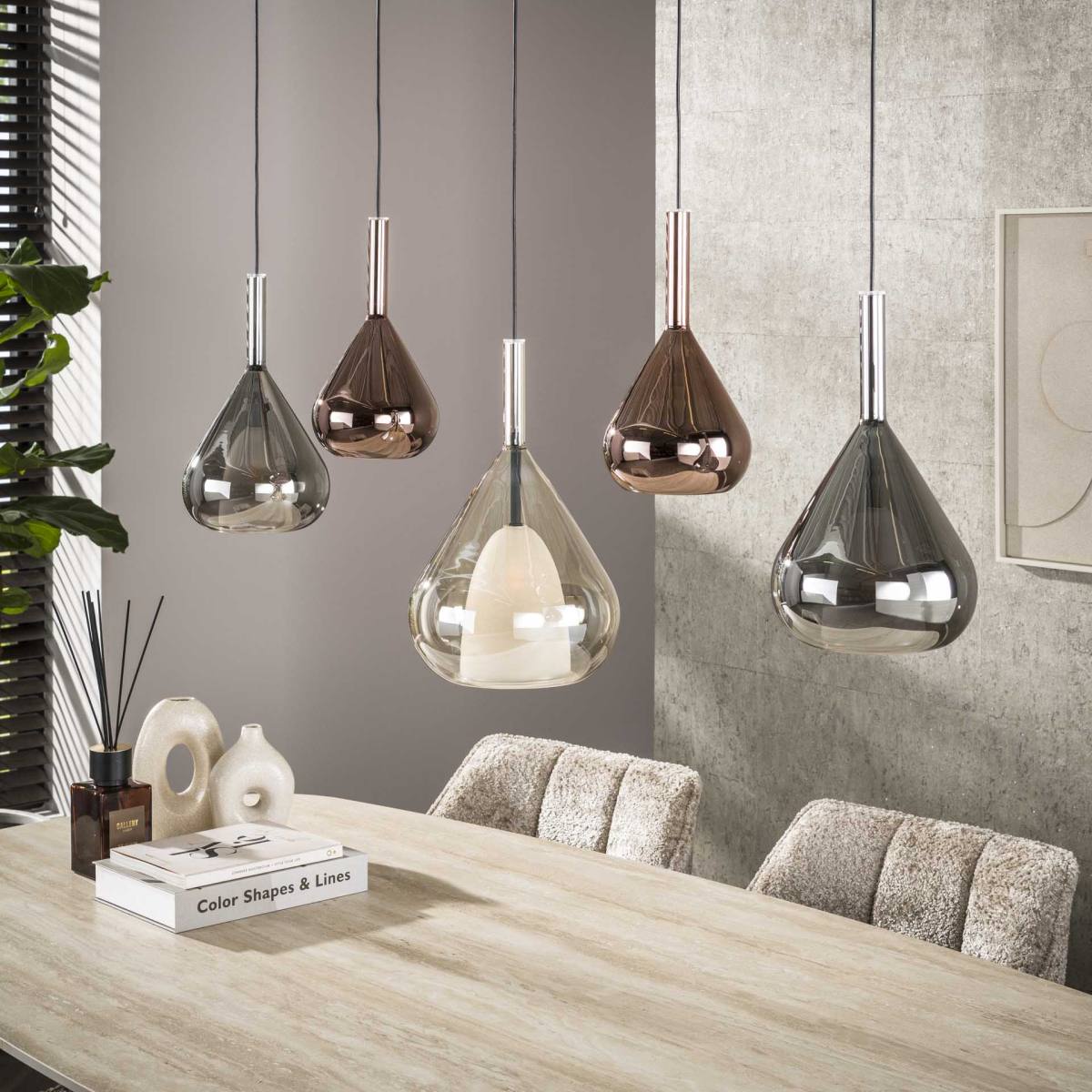 Blast - Loftlampe med fem dråbeformede glaskupler – billede 3